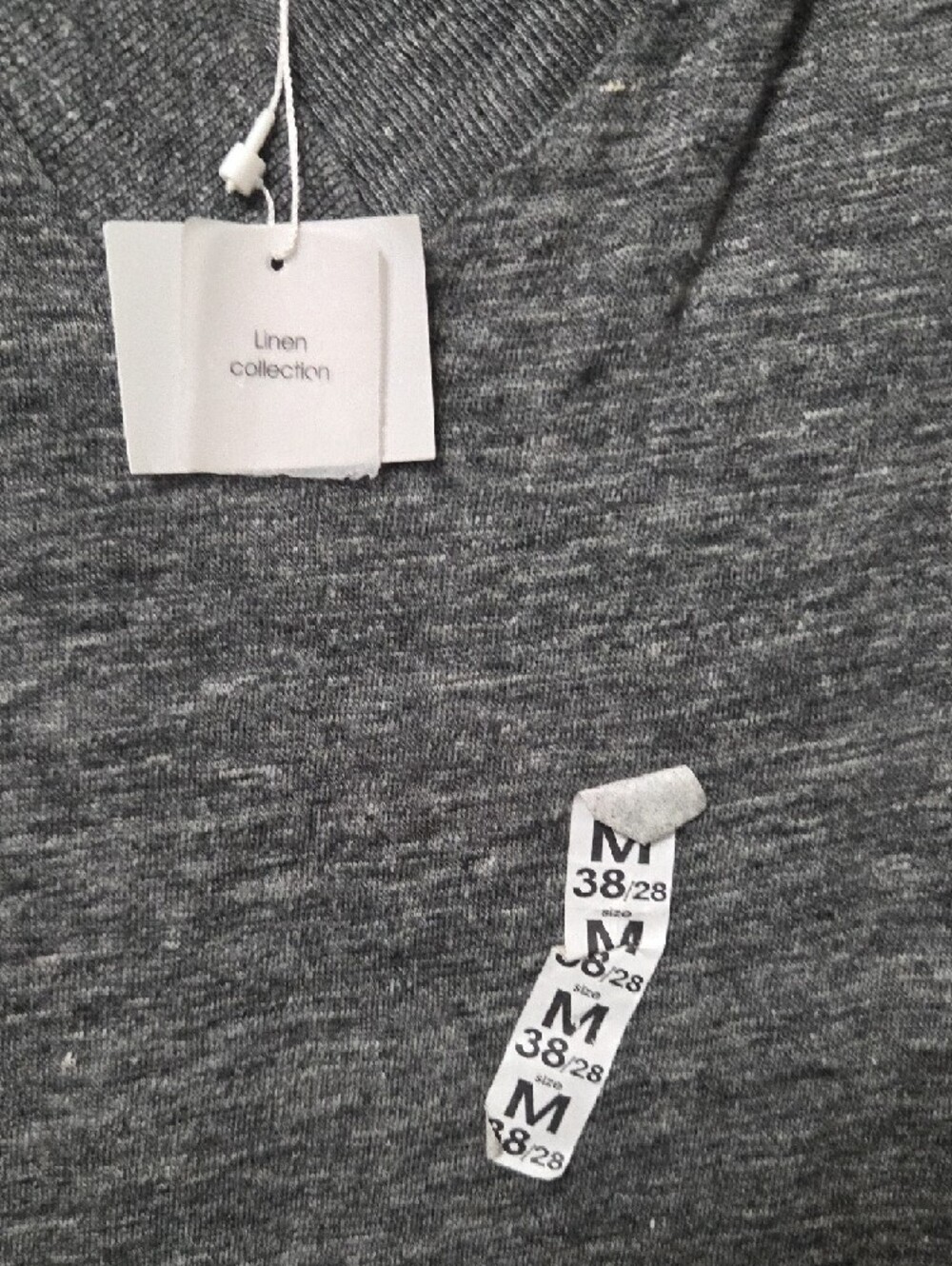 Zara Women's V-Neck Short Sleeve Tee - Heather Gray New W Tag.[1482] - Picture 3 of 5